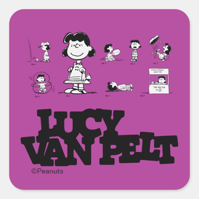 Peanuts | Lucy Square Sticker (Front)