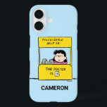 Peanuts | Lucy & the Doctor Is In iPhone 16 Case<br><div class="desc">Lucy is the crabby,  bossy and opinionated girl who bullies most other characters in the comic strip,  particularly Linus and Charlie Brown. Check out this cute Peanuts design featuring Lucy and her advice stand.</div>