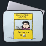 Peanuts | Lucy & the Doctor Is In Laptop Sleeve<br><div class="desc">Lucy is the crabby,  bossy and opinionated girl who bullies most other characters in the comic strip,  particularly Linus and Charlie Brown. Check out this cute Peanuts design featuring Lucy and her advice stand.</div>