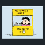 Peanuts | Lucy & the Doctor Is In Poster<br><div class="desc">Add a touch of humour and Peanuts charm to your wall with this poster featuring Lucy in her iconic "The Doctor Is In" role. Perfect for fans of Peanuts,  this poster captures Lucy’s playful and no-nonsense personality,  making it a great addition to any room or office.</div>