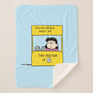Peanuts   Lucy & the Doctor Is In Sherpa Blanket