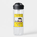 Peanuts | Lucy & the Doctor Is In Water Bottle<br><div class="desc">Lucy is the crabby,  bossy and opinionated girl who bullies most other characters in the comic strip,  particularly Linus and Charlie Brown. Check out this cute Peanuts design featuring Lucy and her advice stand.</div>