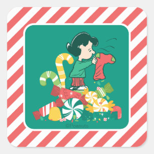 Peanuts   Lucy the More the Merrier Square Sticker