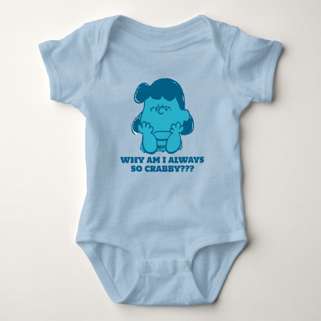 Peanuts | Lucy Who Says I'm Crabby?? Baby Bodysuit (Front)