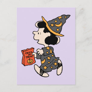 Peanuts Lucy Witch Costume Halloween Postcard