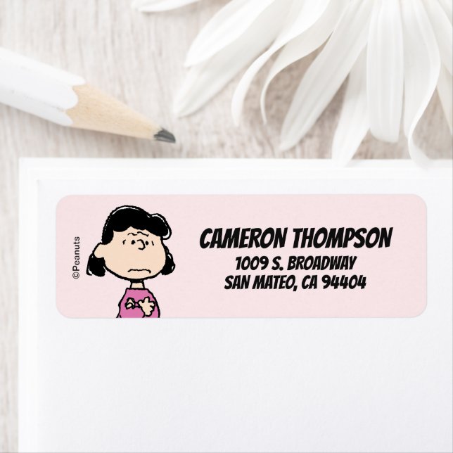 Peanuts | Lucy With Arms Crossed Return Address Label (Insitu)