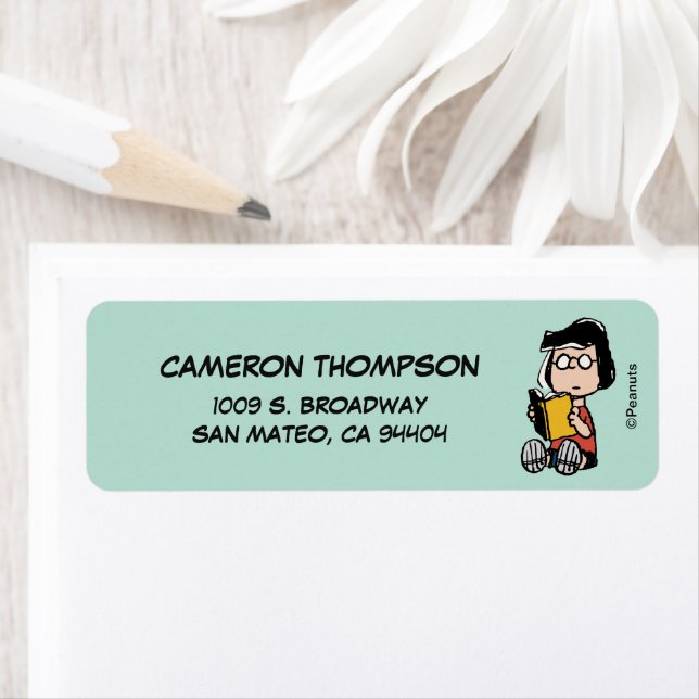 Peanuts | Marcie Reading Return Address Label (Insitu)