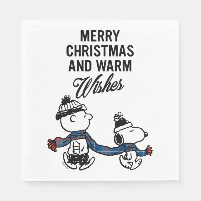 Peanuts | Merry Christmas Snoopy & Charlie Brown Napkin (Front)