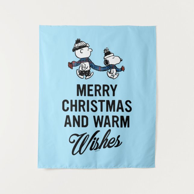 Peanuts | Merry Christmas Snoopy & Charlie Brown Tapestry (Front)