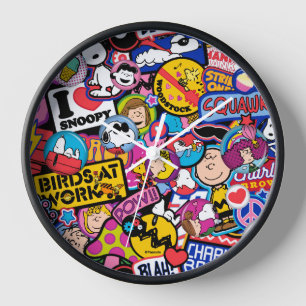 Peanuts   Mixtape Patch Pattern Clock