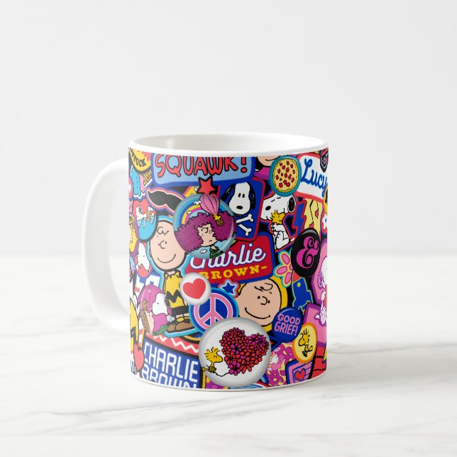 Peanuts | Mixtape Patch Pattern Coffee Mug (Front Left)