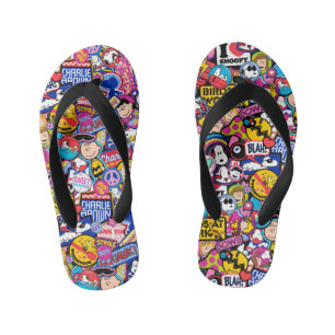 Peanuts   Mixtape Patch Pattern Kid's Thongs