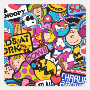 Peanuts   Mixtape Patch Pattern Square Sticker