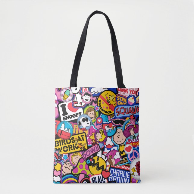Peanuts | Mixtape Patch Pattern Tote Bag (Front)