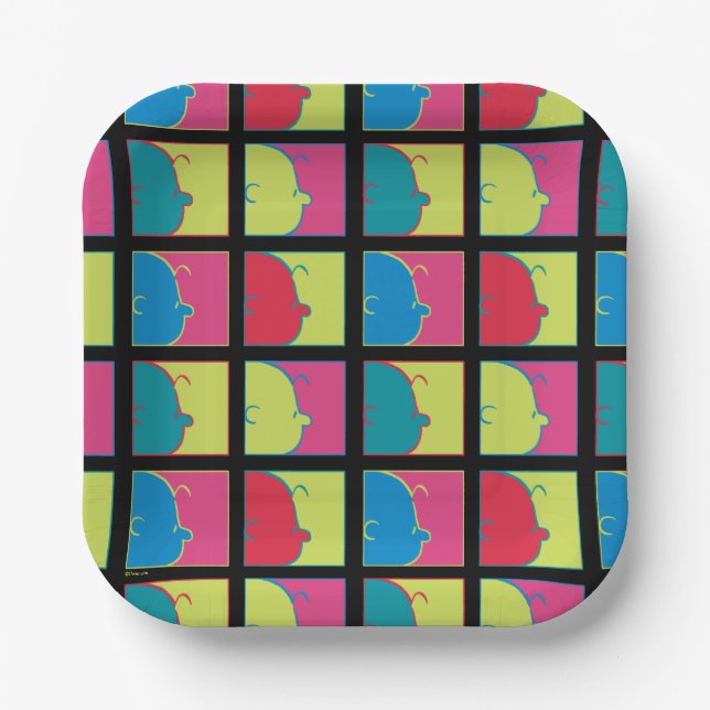 Peanuts | Modern Pop Art Charlie Brown Paper Plate (Front)