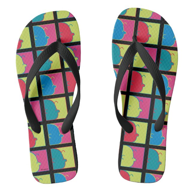 Peanuts | Modern Pop Art Charlie Brown Thongs (Footbed)