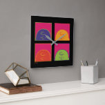 Peanuts | Modern Pop Art It's Charlie Brown Square Wall Clock<br><div class="desc">Check out this colourful pop art style Peanuts design featuring Charlie Brown.</div>