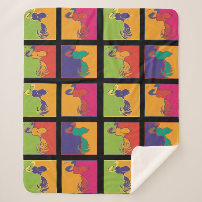 Peanuts | Modern Pop Art Snoopy Sherpa Blanket (Front)