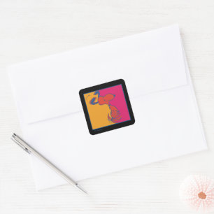 Peanuts   Modern Pop Art Snoopy Square Sticker