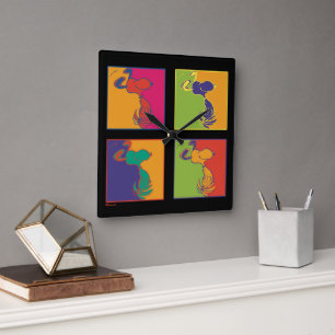 Peanuts   Modern Pop Art Snoopy Square Wall Clock