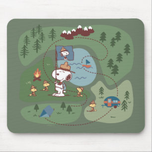 Peanuts   Nestled in the Mountains Campsite Mouse Pad
