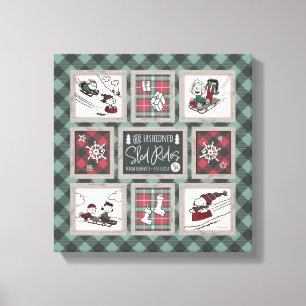 Peanuts Old Fashioned Sleigh Rides Pattern Canvas Print