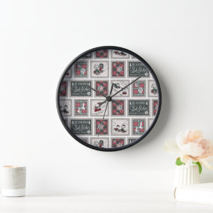 Peanuts   Old Fashioned Sleigh Rides Pattern Clock
