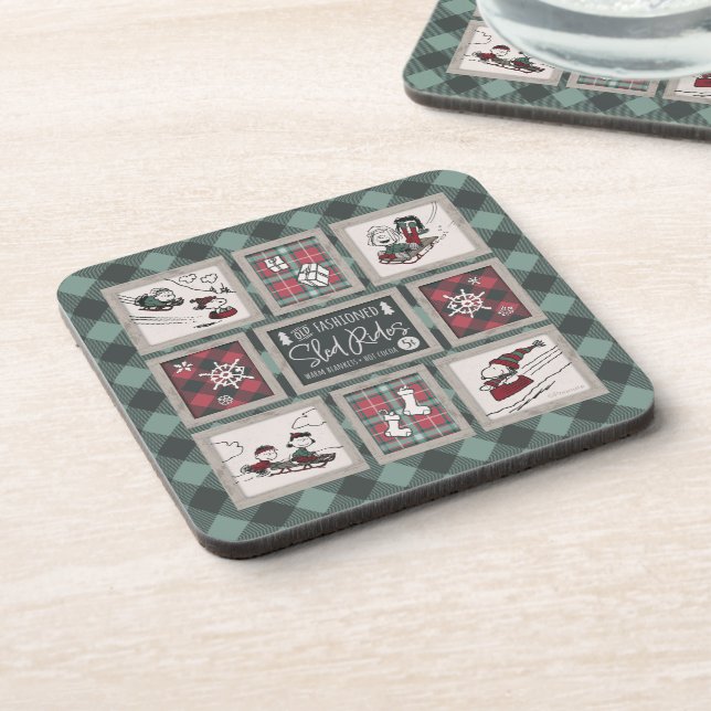 Peanuts | Old Fashioned Sleigh Rides Pattern Coaster (Left Side)