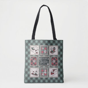 Peanuts   Old Fashioned Sleigh Rides Pattern Tote Bag