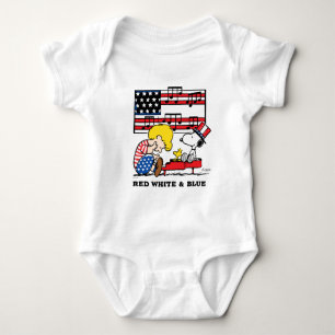 Peanuts   Patriotic Schroeder, Woodstock & Snoopy Baby Bodysuit