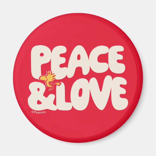 Peanuts | Peace & Love Woodstock Magnet (Front)