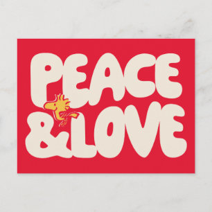 Peanuts   Peace & Love Woodstock Postcard