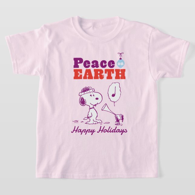 Peanuts | Peace on Earth Snoopy & Woodstock T-Shirt (Laydown)