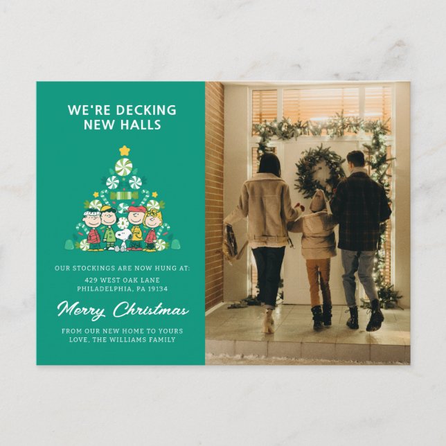 Peanuts | Peppermint Christmas Tree Holiday Postcard (Front)