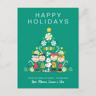Peanuts   Peppermint Christmas Tree Holiday Postcard