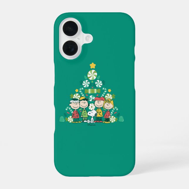 Peanuts | Peppermint Christmas Tree iPhone 16 Case (Back)
