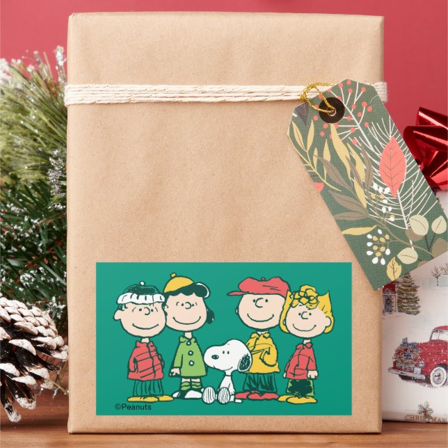 Peanuts | Peppermint Christmas Tree Rectangular Sticker (Holiday)