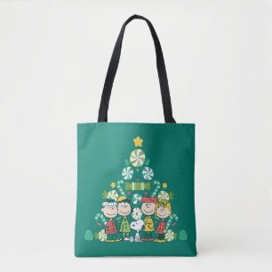 Peanuts Peppermint Christmas Tree Tote Bag