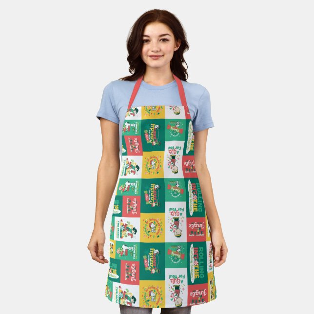 Peanuts Peppermint Dreams | Holiday Pattern Apron (Worn)