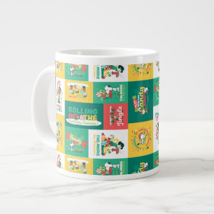 Peanuts Peppermint Dreams   Holiday Pattern Large Coffee Mug