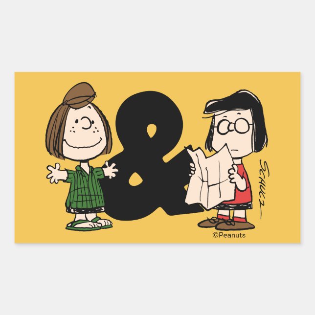 Peanuts | Peppermint Patty & Marcie Rectangular Sticker (Front)