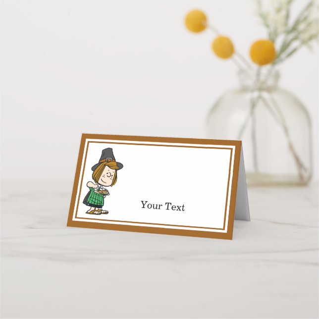 Peanuts | Peppermint Patty Thanksgiving Dinner Place Card (Front)