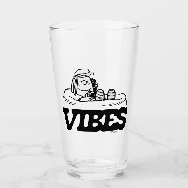 Peanuts | Peppermint Patty Vibes Glass (Front)