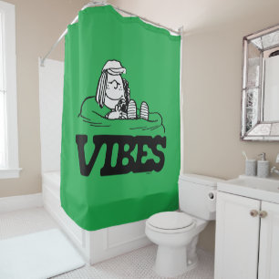Peanuts   Peppermint Patty Vibes Shower Curtain