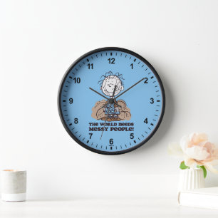 Peanuts   Pigpen The World Needs Messy People! Clock