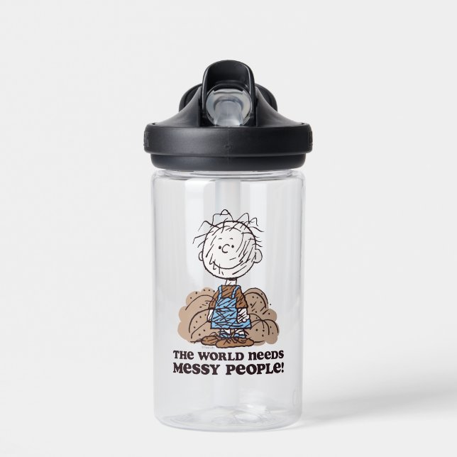 Peanuts | Pigpen The World Needs Messy People! Water Bottle (Front)