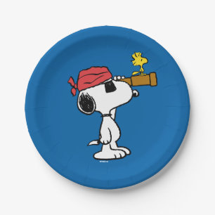 Peanuts   Pirate Snoopy and Woodstock Paper Plate