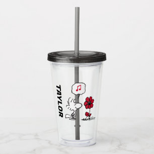 PEANUTS   Red & Black Pattern Acrylic Tumbler