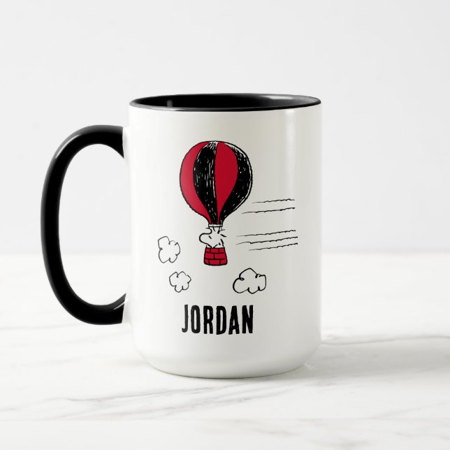 PEANUTS | Red & Black Pattern | Add Your Name Mug (Left)