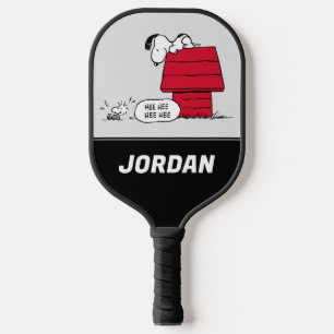 PEANUTS   Red & Black Pattern   Add Your Name Pickleball Paddle